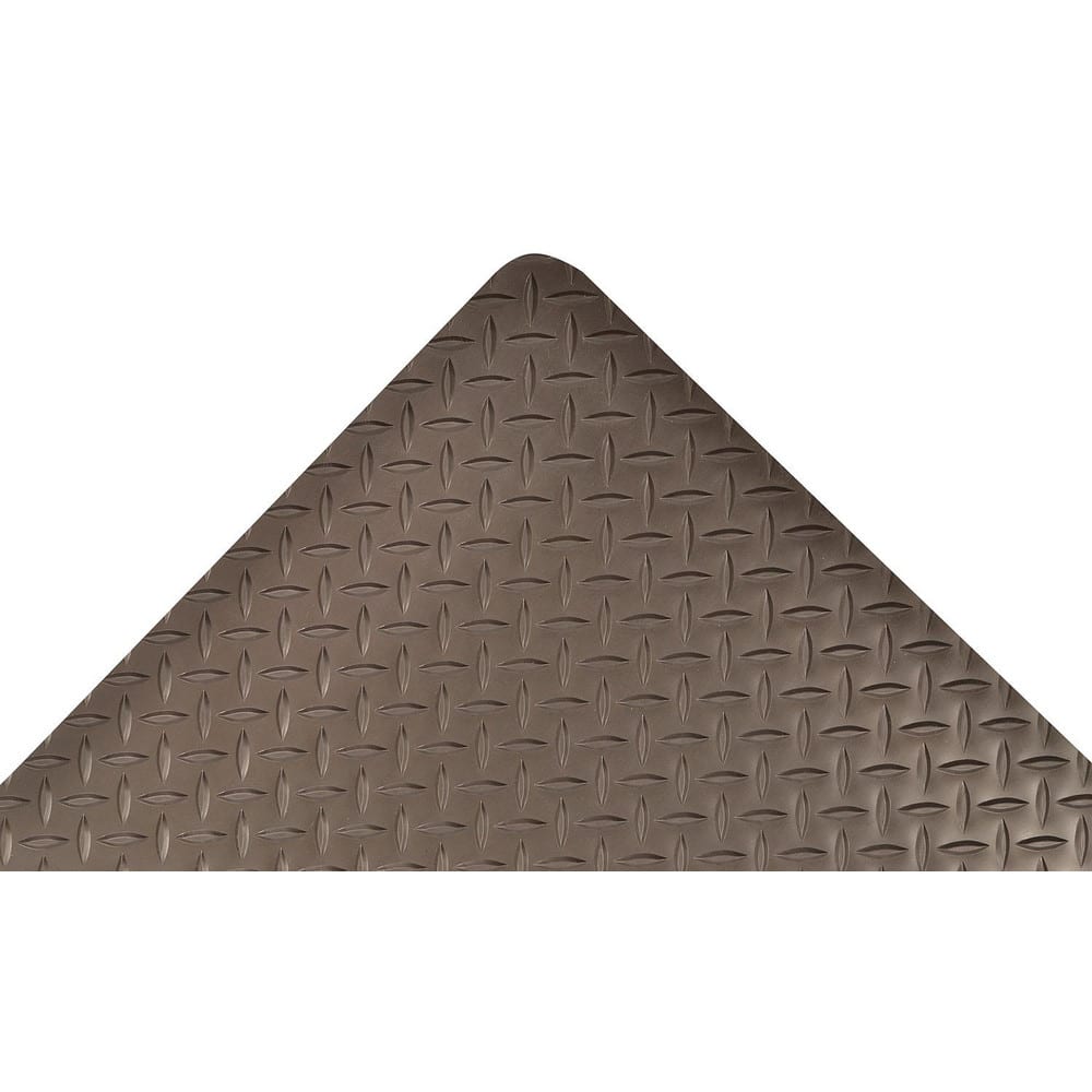 Anti-Fatigue Mat: 144.0000″ Length, 36.0000″ Wide, 1″ Thick, Nitrile Rubber, Beveled Edge, Heavy Duty Diamond Plates, Black, Dry
