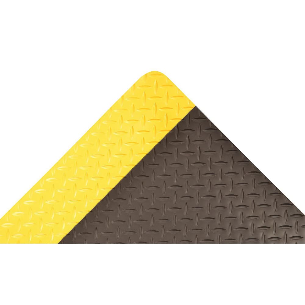 Anti-Fatigue Mat: 900.0000″ Length, 60.0000″ Wide, 9/16″ Thick, Vinyl, Beveled Edge, Heavy Duty Diamond Plates, Black, Dry