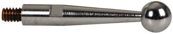 TESA Brown & Sharpe - 3mm Ball Diam, Steel, Ball Test Indicator Contact Point - 1/2" Contact Point Length, Use with Brown & Sharpe BesTest 599 Series - Eagle Tool & Supply