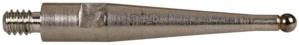 TESA Brown & Sharpe - 2mm Ball Diam, Carbide, Ball Test Indicator Contact Point - 1/2" Contact Point Length, Use with Brown & Sharpe TESATAST Dial Test Indicators - Eagle Tool & Supply