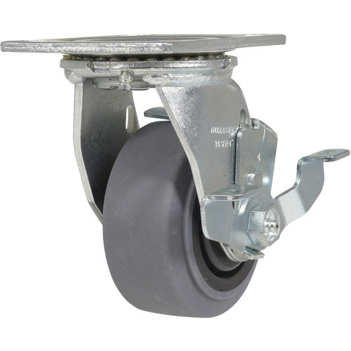 4 × 2 Conductive Rubber Swivel Caster W/Brake - Exact Industrial Supply