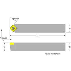 SSDCN08-3A - 1/2 x 1/2" Neutral Toolholder - Eagle Tool & Supply