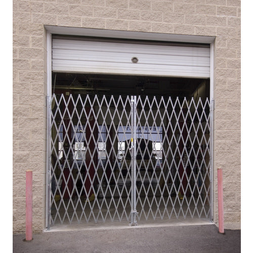 Double Fold Scissor Gate Galv 120L × 84H - Exact Industrial Supply