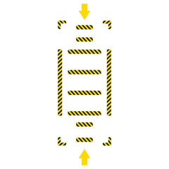 Adhesive Backed Floor Signs; Message Type: Traffic Control; Message/Graphic: Graphic Only; Message or Graphic: Graphic Only; Legend: Arrow Graphic; Material: Vinyl; Legend Color: Yellow; Color: Yellow, Black; Shape: Rectangle