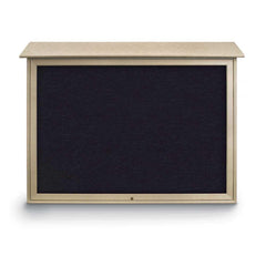 Enclosed Recycled Rubber Bulletin Board: 52" Wide, 40" High, Rubber, Black