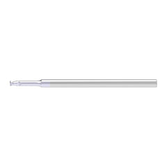 Corner Radius End Mill: 0.40 mm Dia, 0.40 mm LOC, 0.04 mm Radius, 2 Flute, Solid Carbide