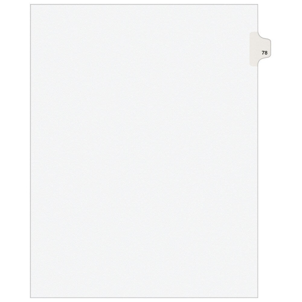 11 x 8 1/2" 78" Label, 25 Tabs, Unpunched, Preprinted Tab Dividers