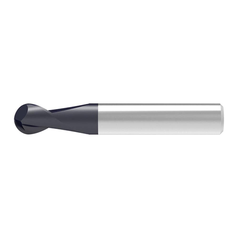 Ball End Mill: 2.00 mm Dia, 4.00 mm LOC, 2 Flute, Solid Carbide