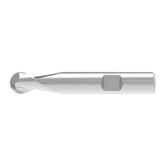 Ball End Mill: 14.00 mm Dia, 16.00 mm LOC, 2 Flute, Solid Carbide
