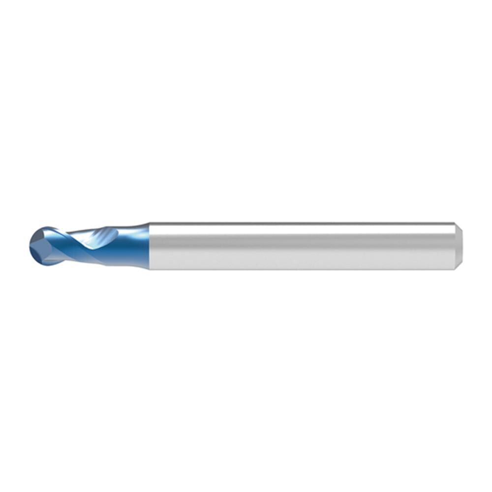 Ball End Mill: 1.80 mm Dia, 4.00 mm LOC, 2 Flute, Solid Carbide