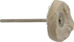 Made in USA - 1" Diam x 1/4" Thick, Mounted Polishing Wheel - Fine Grade, 3/32" Shank Diam - Eagle Tool & Supply