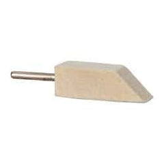 Made in USA - 1/2" Diam, 1/8" Shank Diam, Taper Shaped Mounted Bob - Medium Density, 1/2" Head Length, 1-1/2" Shank Length, Wool Felt, for Reciprocating Tools - Eagle Tool & Supply
