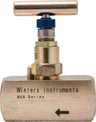 Value Collection - 1/2" Pipe, Inline Hard Seat Needle Valve - FNPT x FNPT Ends, Alloy Valve, 10,000 Max psi - Eagle Tool & Supply