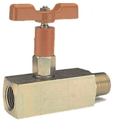 Value Collection - 1/4" Pipe, Inline Soft Seat Needle Valve - FNPT x FNPT Ends, Grade 316 Stainless Steel Valve, 6,000 Max psi - Eagle Tool & Supply