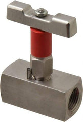 Value Collection - 1/2" Pipe, Inline Soft Seat Needle Valve - FNPT x FNPT Ends, Grade 316 Stainless Steel Valve, 6,000 Max psi - Eagle Tool & Supply
