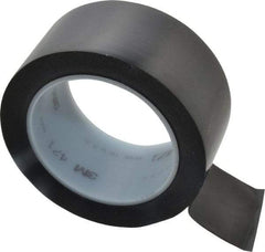 3M - Black Solid Color Vinyl Tape - 2" Wide x 5.2 mil Thick, General Traffic - Eagle Tool & Supply