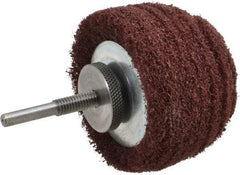 Superior Abrasives - 3" Diam x 2" Thick, Mounted Polishing Wheel - Medium Grade, 1/4" Shank Diam - Eagle Tool & Supply