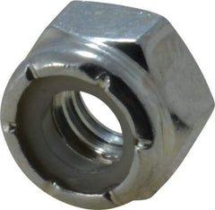 Value Collection - 5/16-18 UNC Grade 2 Hex Lock Nut with Nylon Insert - 1/2" Width Across Flats, 23/64" High, Zinc-Plated Finish - Eagle Tool & Supply
