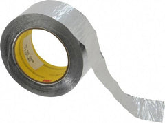 3M - 2" x 55m Silver Foil Tape - 4.6 mil, Acrylic Adhesive, Aluminum Foil Backing, 30 Lb/ln Tensile Strength, -65.2°F to 300°F, Series 425 - Eagle Tool & Supply