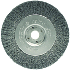 4" Diameter - 3/8-1/2" Arbor Hole - Crimped Stainless Straight Wheel - Eagle Tool & Supply