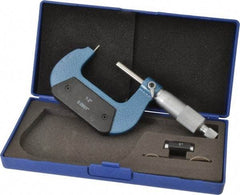 Value Collection - 1 to 2 Inch Measurement Range, 0.0001 Inch Graduation, Barrel Anvil, Ratchet Stop Thimble, Mechanical Tube Micrometer - Accurate Up to 0.001 Inch, Accurate Up to 0.001 Inch, Enamel Finish, Carbide - Eagle Tool & Supply