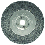 4" Diameter - 3/8-1/2" Arbor Hole - Crimped Stainless Straight Wheel - Eagle Tool & Supply