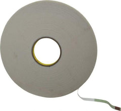 3M - 1/2" x 36 Yd Rubber Adhesive Double Sided Tape - 1/16" Thick, White, Polyethylene Foam Liner, Continuous Roll, Series 4466W - Eagle Tool & Supply