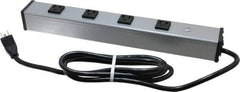 Wiremold - 4 Outlets, 120 Volts, 15 Amps, 6' Cord, Power Outlet Strip - Free Hanging Mount, 5-15 NEMA Configuration, 16" Strip, cULus Listed - Eagle Tool & Supply