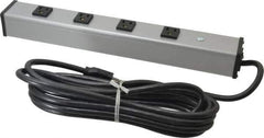 Wiremold - 4 Outlets, 120 Volts, 15 Amps, 15' Cord, Power Outlet Strip - Free Hanging Mount, 5-15 NEMA Configuration, 16" Strip, cULus Listed - Eagle Tool & Supply