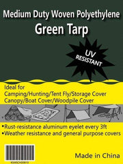 Value Collection - 20' Long x 16' Wide Polyethylene Tarp & Dust Cover - Green, 9 to 10 mil Thickness - Eagle Tool & Supply