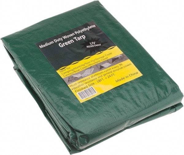 Value Collection - 24' Long x 18' Wide Polyethylene Tarp & Dust Cover - Green, 9 to 10 mil Thickness - Eagle Tool & Supply