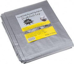 Value Collection - 16' Long x 12' Wide Polyethylene Tarp & Dust Cover - Black & Silver, Grommet, 11 to 12 mil Thickness - Eagle Tool & Supply