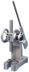 Interstate - 1-7/8" Ram, 5-15/16" Throat Depth, 2 Ton Manual Arbor Press - 8-1/2" Max Work Height x 11-7/8" Max Work Width, Ratchet Leverage, 25:1 Leverage Ratio, 6-1/4" Base Width x 15-3/4" Base Depth - Eagle Tool & Supply