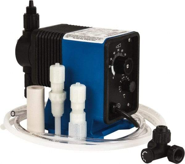 Pulsafeeder - 120/230 Volt, 150 psi, 0.25 GPH, Electronic Metering Pump - 9.6 Inch Long x 5 Inch Wide x 9.6 Inch High - Eagle Tool & Supply