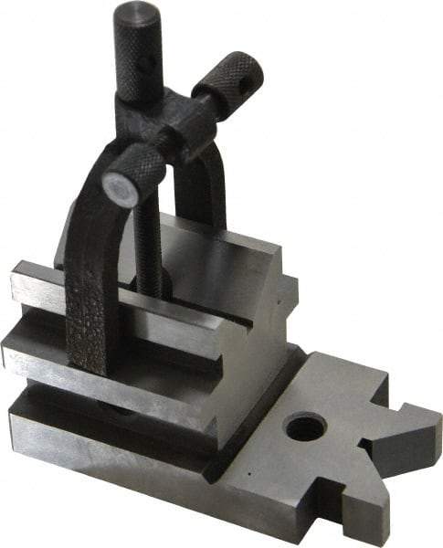 Value Collection - 1-5/16" Max Capacity, 90° Angle, Steel V-Block - 3-19/32" Long x 1-7/8" Wide x 1-7/8" High, Sold as Individual - Eagle Tool & Supply