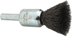 Anderson - 1/2" Brush Diam, Crimped, End Brush - 1/4" Diam Shank, 25,000 Max RPM - Eagle Tool & Supply