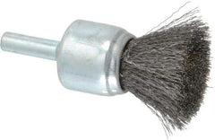 Anderson - 3/4" Brush Diam, Crimped, End Brush - 1/4" Diam Shank, 22,000 Max RPM - Eagle Tool & Supply