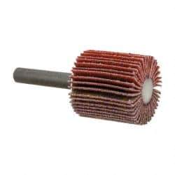 3M - 1" Diam x 1" Face Width, Fine Ceramic Alumina Coated Mounted Flap Wheel - 1/4" Shank Mount, 120 Grit, X Weighted Cloth Backing, 30,000 Max RPM - Eagle Tool & Supply