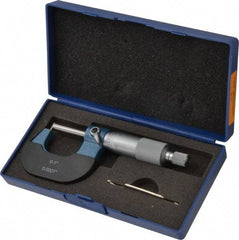 Value Collection - 1 Inch Measurement Range, 0.0001 Inch Graduation, Barrel Anvil, Ratchet Stop Thimble, Mechanical Tube Micrometer - Accurate Up to 0.0001 Inch, Accurate Up to 0.0001 Inch, Enamel Finish, Carbide - Eagle Tool & Supply