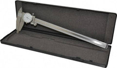 Value Collection - 0" to 12" Range, 0.001" Graduation, 0.1" per Revolution, Dial Caliper - White Face, 3" Jaw Length - Eagle Tool & Supply