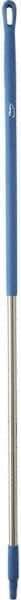 Vikan - 60 x 1-1/4" Stainless Steel Squeegee Handle - European Threaded Connection, Blue - Eagle Tool & Supply