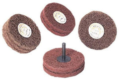 Standard Abrasives - 4" Diam x 2" Thick, Medium Mounted Scrubber Buffing Wheel - 2 Ply, Very Fine Grade, 1/4" Shank Diam, 6,000 RPM - Eagle Tool & Supply