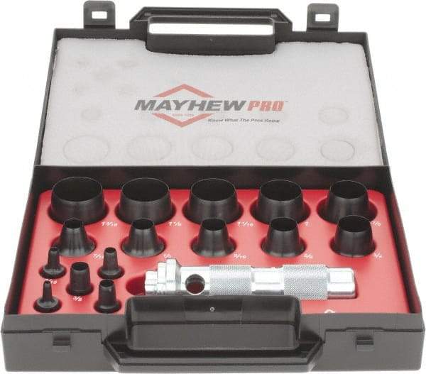 Mayhew - 16 Piece, 1/8 to 1-3/16", Hollow Punch Set - Comes in Plastic Case - Eagle Tool & Supply