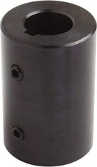 Climax Metal Products - 1-3/4" Inside x 2-3/4" Outside Diam, Set Screw Rigid Coupling with Keyway - 4-1/2" Long x 3/8" Keyway Width x 3/16" Keyway Depth - Eagle Tool & Supply