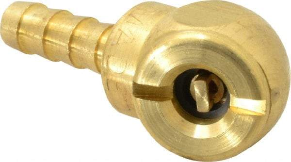 Acme - Open Check Brass Air Chuck - Ball Foot Chuck, 1/4 Barbed - Eagle Tool & Supply