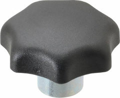 KIPP - 50mm Head Diam, 7 Point Lobed Knob - M10x1.5 Hole, Thermoplastic, Black - Eagle Tool & Supply