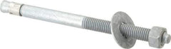 Value Collection - 5/8" Diam, 5/8" Drill, 8-1/2" OAL, 1-1/2" Min Embedment Wedge Expansion Concrete Anchor - Grade 5 Steel, Galvanized Finish, Hex Nut Head, Hex Drive, 4" Thread Length - Eagle Tool & Supply