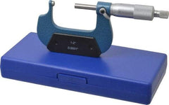 Value Collection - 1 to 2 Inch Measurement Range, 0.0001 Inch Graduation, Spherical Anvil, Ratchet Stop Thimble, Mechanical Anvil, Tube Micrometer - Accurate Up to 0.0001 Inch, Accurate Up to 0.0001 Inch, Enamel Finish, Carbide - Eagle Tool & Supply