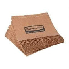 Rubbermaid - Brown, Waxed Kraft Paper, Wax-Lined Hazardous Waste Paper Bag - 3-3/4" Wide x 9 7/8" High - Eagle Tool & Supply