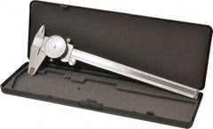 Value Collection - 0mm to 8" Range, 0.001" and 0.02 mm Graduation, 0.1" per Revolution, Dial Caliper - White Face, 1.97" Jaw Length - Eagle Tool & Supply